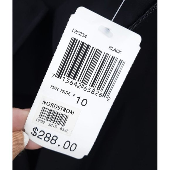 NEW Kay Unger Black White Trim Strapless Mini Cocktail Dress 10 Ruched Sheath - Picture 7 of 11